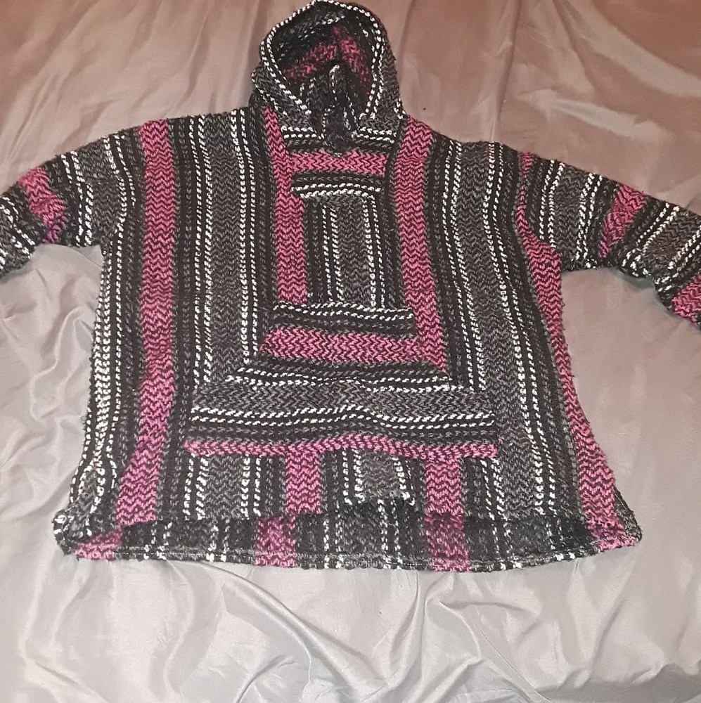 Baja joe pink poncho